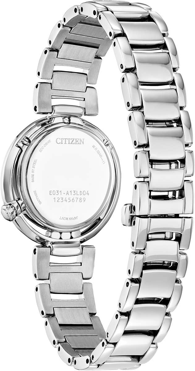 Citizen Eco-Drive Citizen L Arcly Blue Mother of Pearl Dial Diamond Set Stainless Steel Womens Watch EM1110-56N
