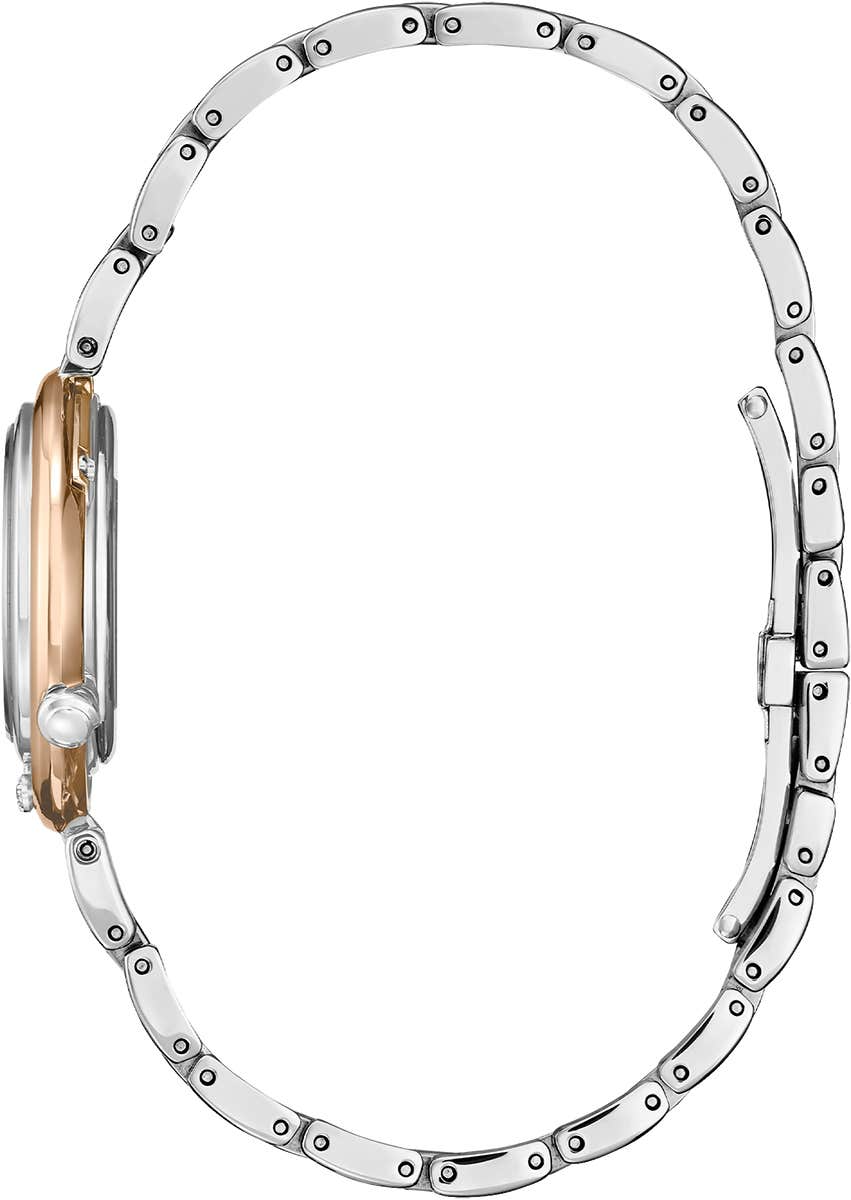 Citizen Eco-Drive Citizen L Arcly Pink Mother of Pearl Dial Diamond Set Two Tone Womens Watch EM1114-80Y