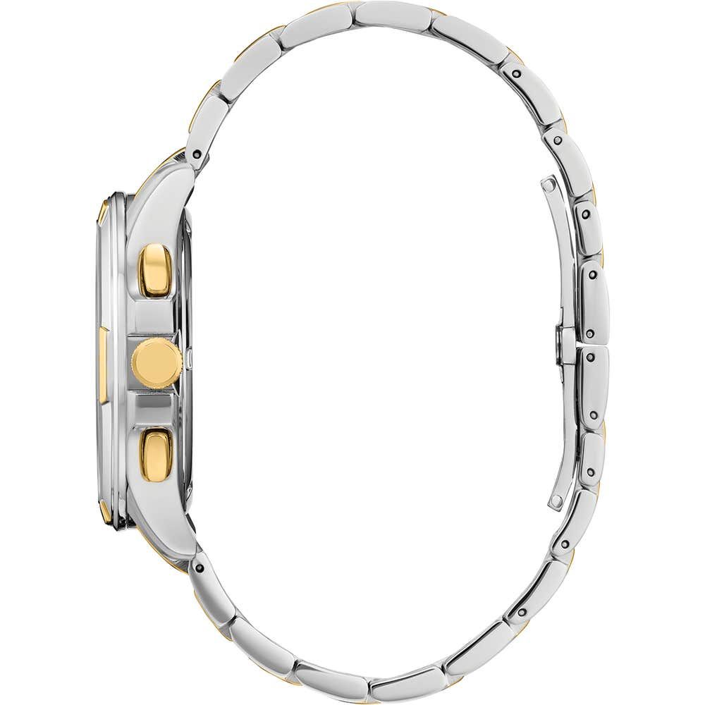 Citizen Eco-Drive Classic 8700 Perpetual Calendar Black Dial Two Tone Mens Watch BL8164-57E