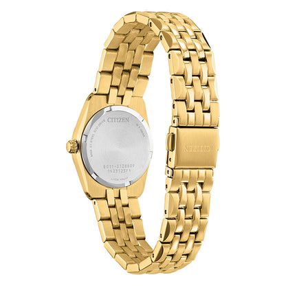 Citizen Eco-Drive Corso Blue Dial Gold Plated Womens Watch EW2293-56L