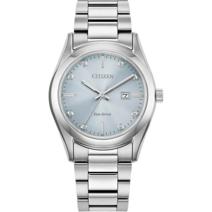 Citizen Eco-Drive Diamond Set Blue Dial Stainless Steel Womens Watch EW2700-54L