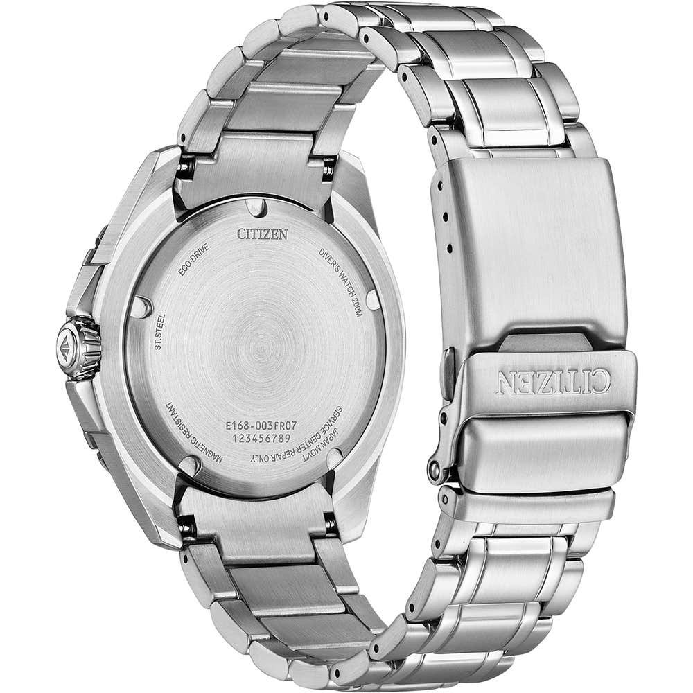 Citizen Eco-Drive Promaster Diver Green Dial Stainless Steel Mens Watch BN0199-53X