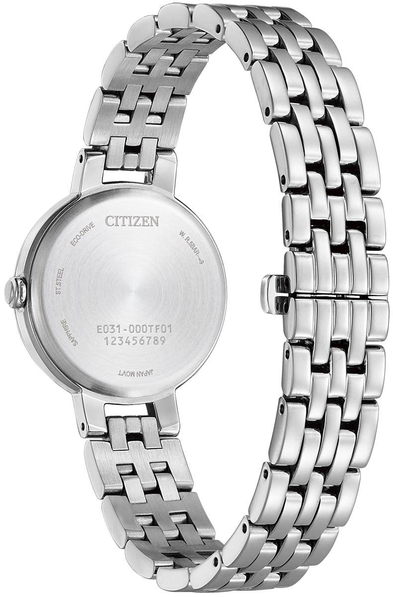 Citizen Eco-Drive Silhouette Blue Dial Stainless Steel Womens Watch 