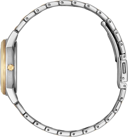 Citizen Eco-Drive Silhouette Crystal White Dial Two Tone Womens Watch FE1246-85A