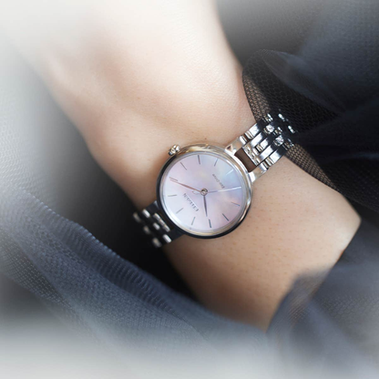 Citizen Eco-Drive Silhouette Pink Mother of Pearl Dial Stainless Steel Womens Watch EM0990-81Y
