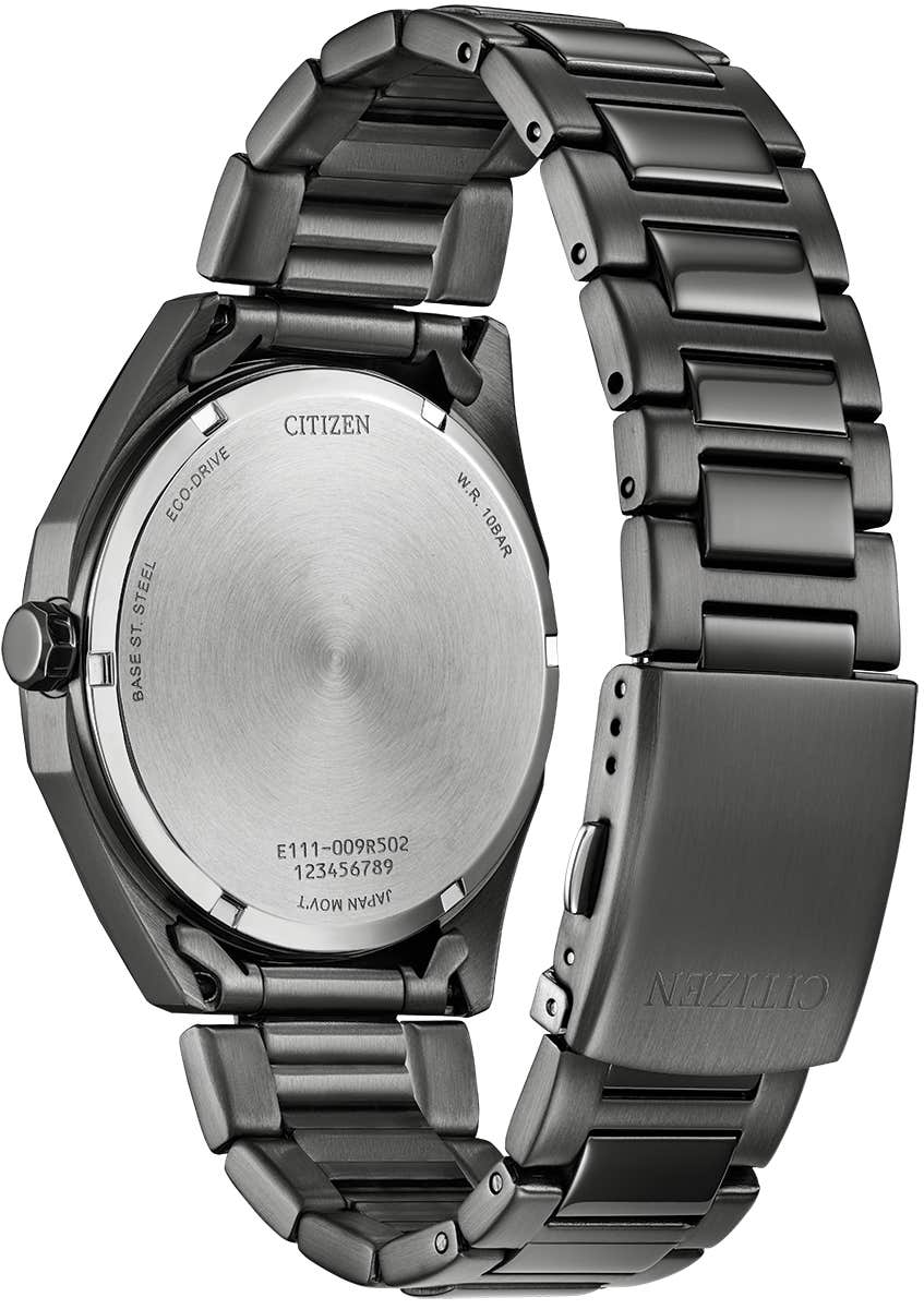 Citizen Eco-Drive Sport Black Dial Grey Ion-Plated Stainless Steel Mens Watch BM7637-81H