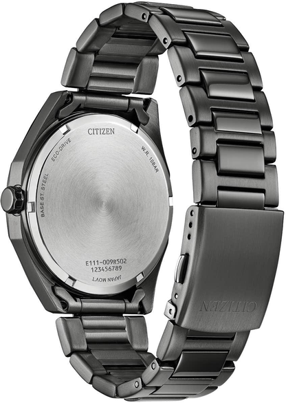 Citizen Eco-Drive Sport Black Dial Grey Ion-Plated Stainless Steel Mens Watch BM7637-81H