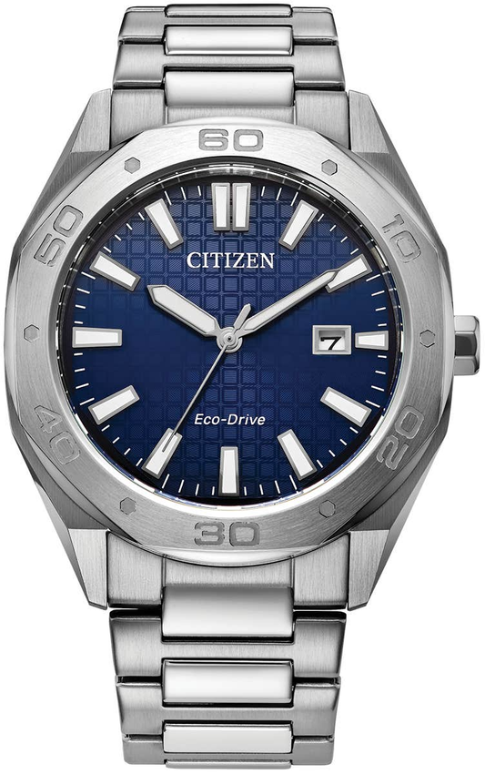 Citizen Eco-Drive Sport Blue Dial Stainless Steel Mens Watch BM7630-80L
