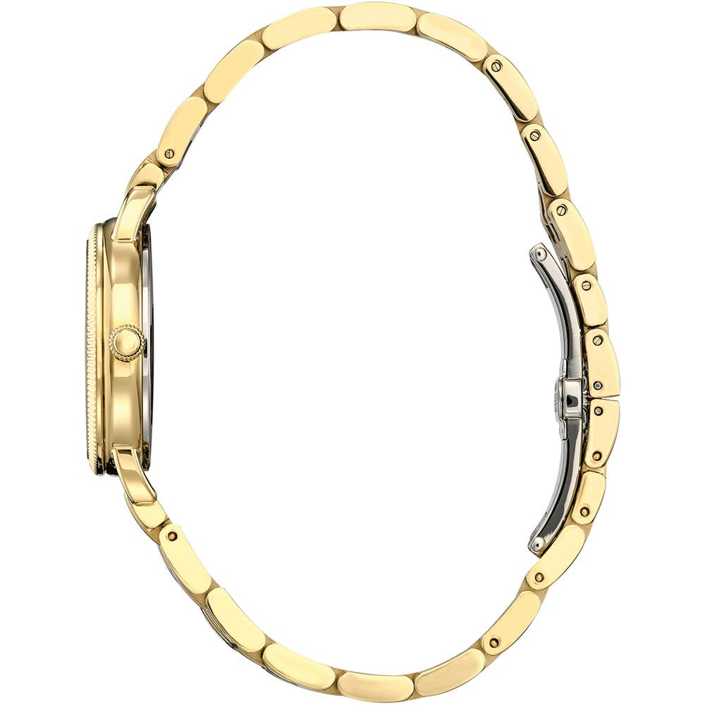 Citizen Eco-Drive White Dial Gold Plated Womens Watch EM1052-51A