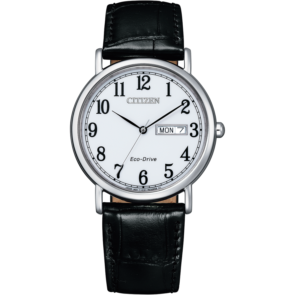 Citizen Eco-Drive White Dial Stainless Steel Day-Date Mens Watch BM8240-11B