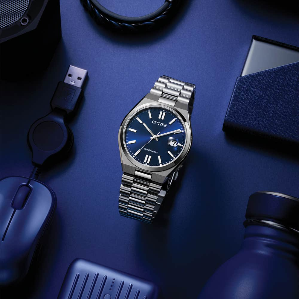 Citizen Tsuyosa Automatic Blue Dial Stainless Steel Mens Watch NJ0150-56L