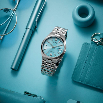 Citizen Tsuyosa Automatic Light Blue Dial Stainless Steel Mens Watch NJ0150-53M