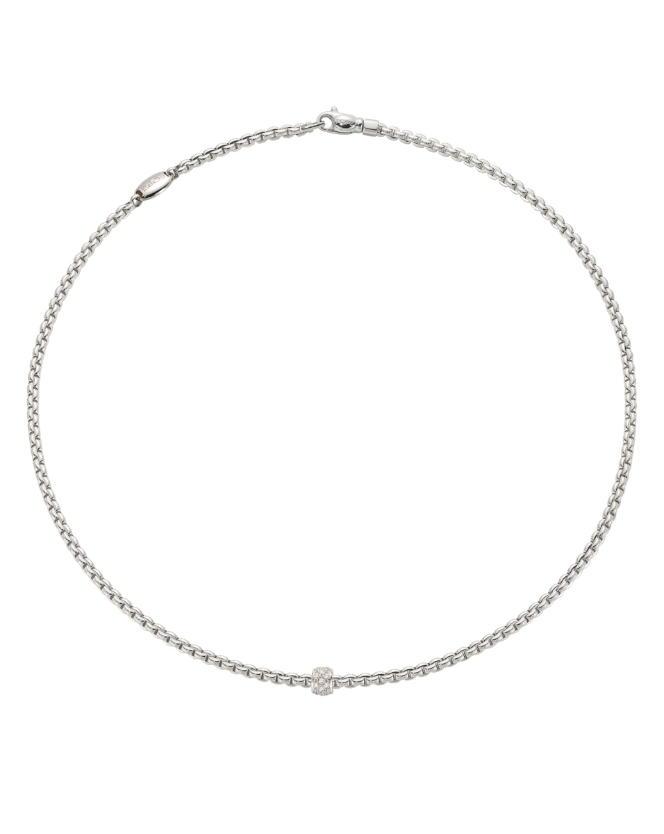 FOPE Flex'it Eka 18ct White Gold & Diamond Necklace (50cm)