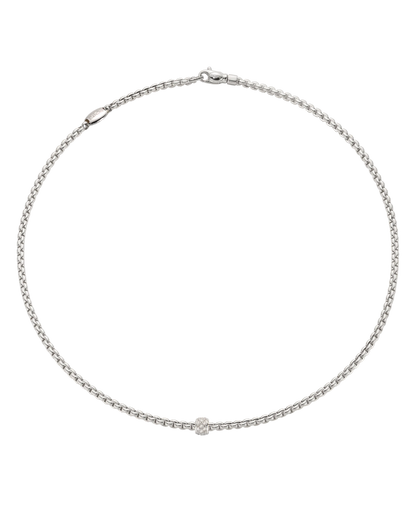 FOPE Flex'it Eka 18ct White Gold & Diamond Necklace (50cm)