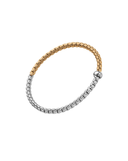 FOPE Flex'it Eka Two Tone 18ct Yellow & White Gold & Diamond Bracelet