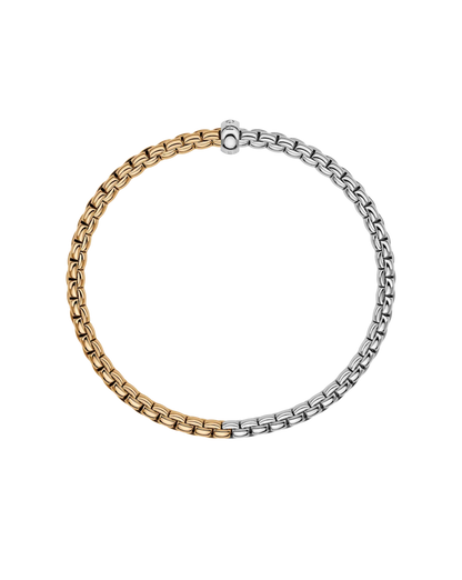 FOPE Flex'it Eka Two Tone 18ct Yellow & White Gold & Diamond Bracelet