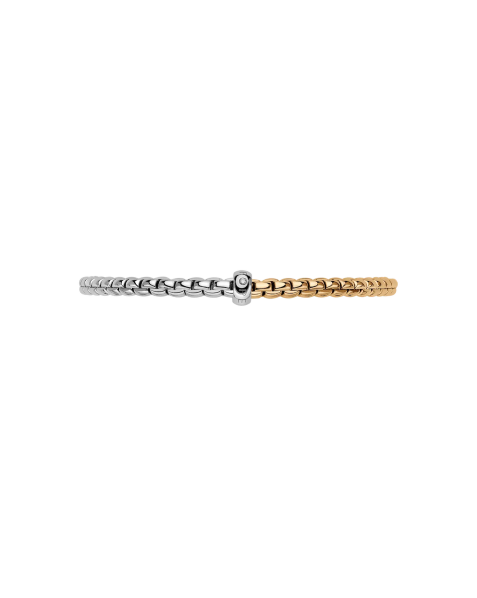 FOPE Flex'it Eka Two Tone 18ct Yellow & White Gold & Diamond Bracelet