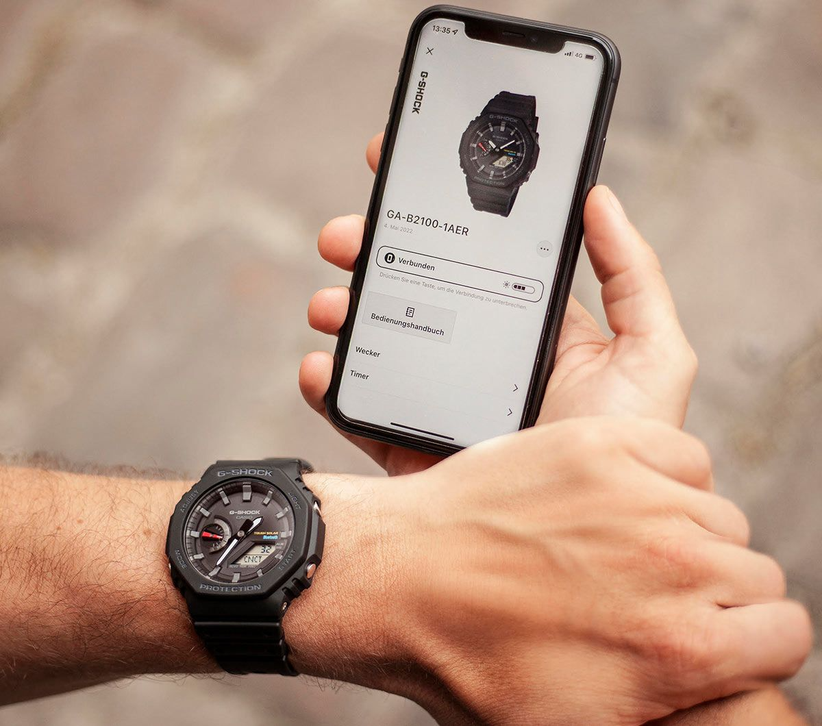 G-SHOCK 2100 Collection Bluetooth® Solar Black Resin Watch GA-B2100-1AER