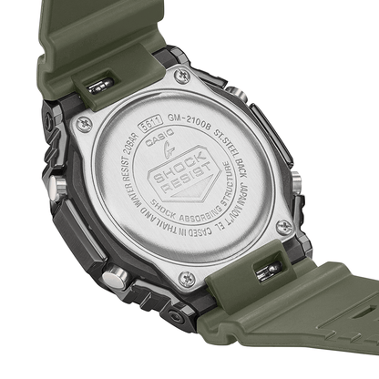 G-SHOCK 2100 Collection Green Stainless Steel & Resin Quartz Watch GM-2100B-3AER