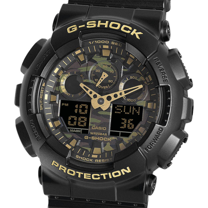 G-SHOCK Black & Camo Resin Strap Watch GA-100CF-1A9ER