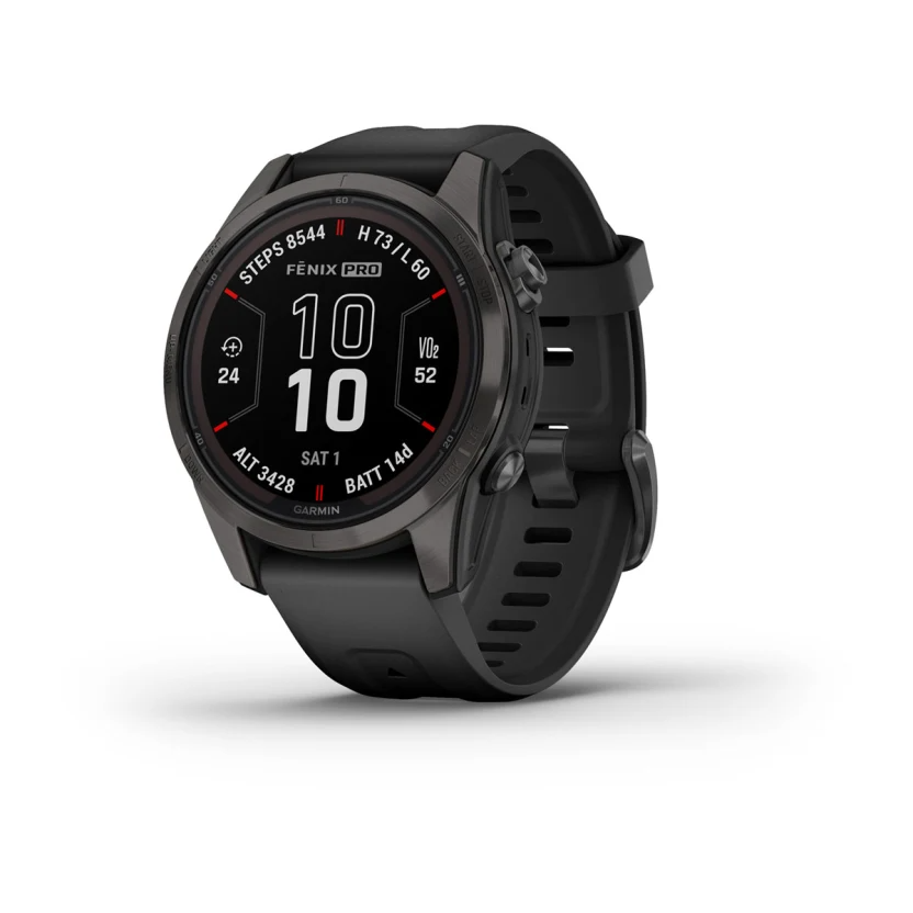 GARMIN fēnix 7S Pro Sapphire Solar Carbon Grey Polymer & Titanium Smartwatch 010-02776-11