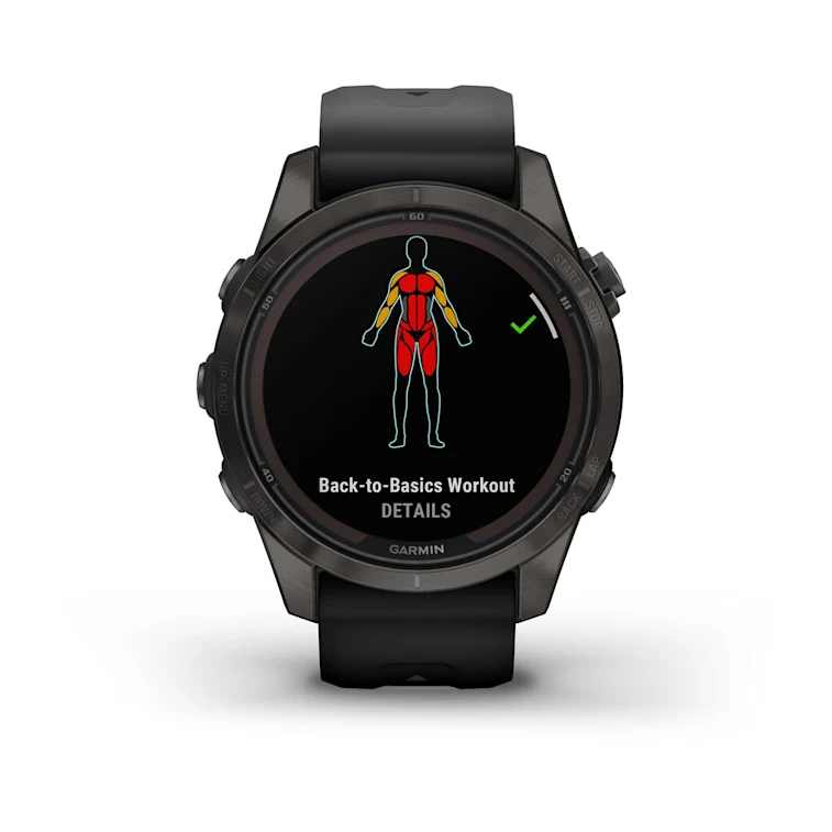 GARMIN fēnix 7S Pro Sapphire Solar Carbon Grey Polymer & Titanium Smartwatch 010-02776-11
