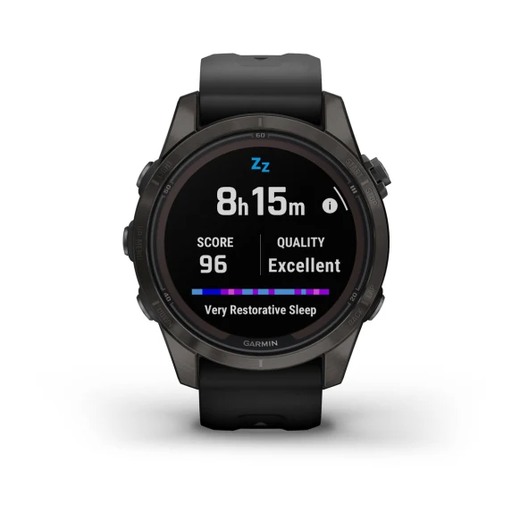 GARMIN fēnix 7S Pro Sapphire Solar Carbon Grey Polymer & Titanium Smartwatch 010-02776-11