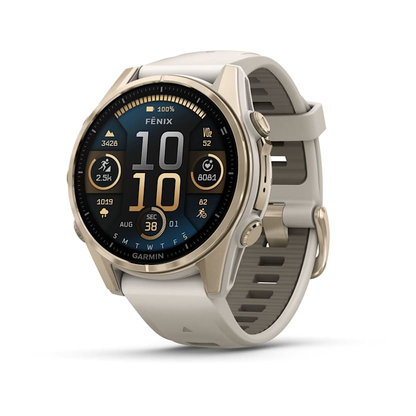 GARMIN fēnix 8 43mm AMOLED Sapphire Soft Gold Polymer & Stainless Steel Smartwatch  010-02903-11