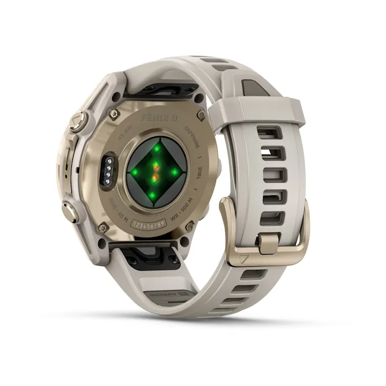 GARMIN fēnix 8 43mm AMOLED Sapphire Soft Gold Polymer & Stainless Steel Smartwatch  010-02903-11