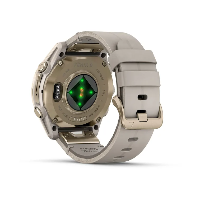 GARMIN fēnix 8 43mm AMOLED Sapphire Soft Gold Polymer & Stainless Steel Smartwatch  010-02903-40