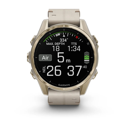 GARMIN fēnix 8 43mm AMOLED Sapphire Soft Gold Polymer & Stainless Steel Smartwatch  010-02903-40