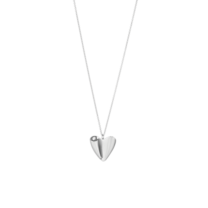 Georg Jensen 2024 HEART Folded Heart Sterling Silver Pendant Necklace 20001526