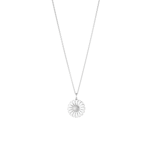 Georg Jensen DAISY Sterling Silver Sterling Silver & White Enamel Pendant Necklace 20001534
