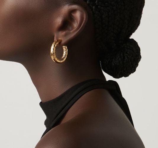 Giovanni Raspini Gold-Plated Sterling Silver Rock Small Hoop Earrings