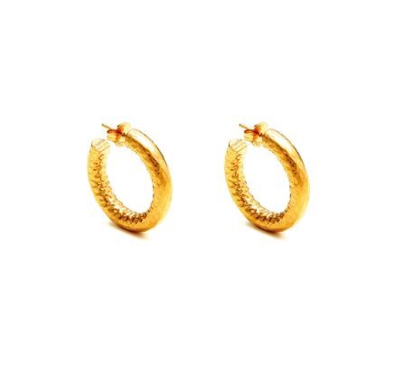 Giovanni Raspini Gold-Plated Sterling Silver Rock Small Hoop Earrings