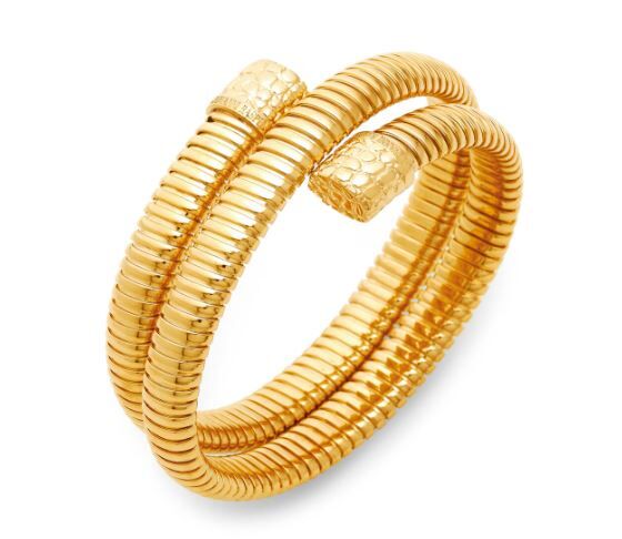 Giovanni Raspini Gold-Plated Sterling Silver Croco Tubogas Double Bangle