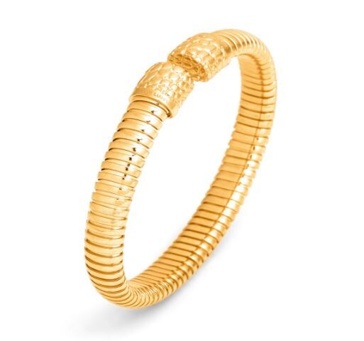 Giovanni Raspini Gold-Plated Sterling Silver Croco Tubogas Small Cuff Bangle