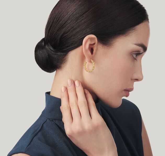 Giovanni Raspini Gold-Plated Sterling Silver Wheat Chain Small Hoop Earrings