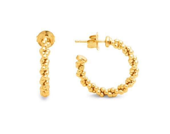 Giovanni Raspini Gold-Plated Sterling Silver Wheat Chain Small Hoop Earrings