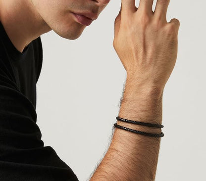 Giovanni Raspini Sterling Silver & Braided Leather Bracelet/Necklace