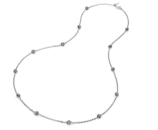 Giovanni Raspini Sterling Silver Daisy Dot Long Necklace