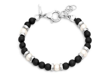 Giovanni Raspini Sterling Silver, Graphite & Pearl Tango Bracelet