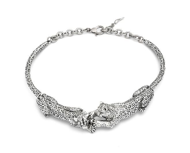 Giovanni Raspini Sterling Silver Leopards Necklace