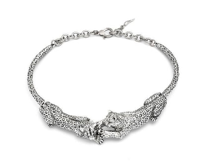 Giovanni Raspini Sterling Silver Leopards Necklace