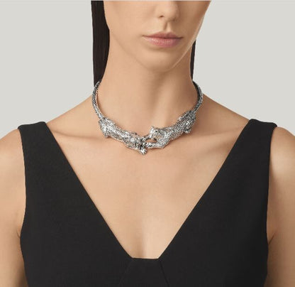 Giovanni Raspini Sterling Silver Leopards Necklace