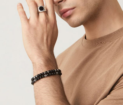 Giovanni Raspini Sterling Silver & Onyx Tango Bracelet