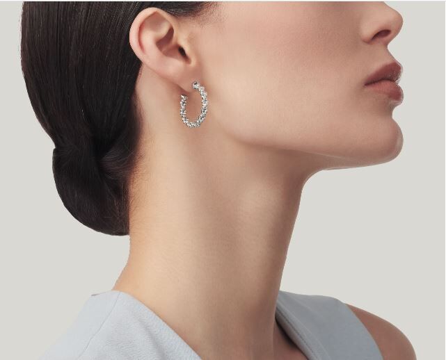 Giovanni Raspini Sterling Silver Wheat Chain Small Hoop Earrings