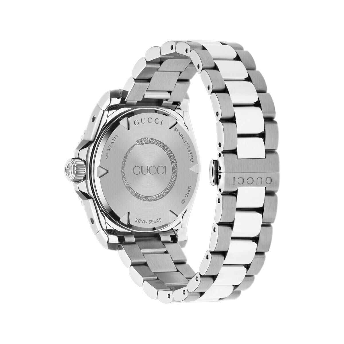 Gucci Dive Silver Dial Stainless Steel Mens Watch YA136354