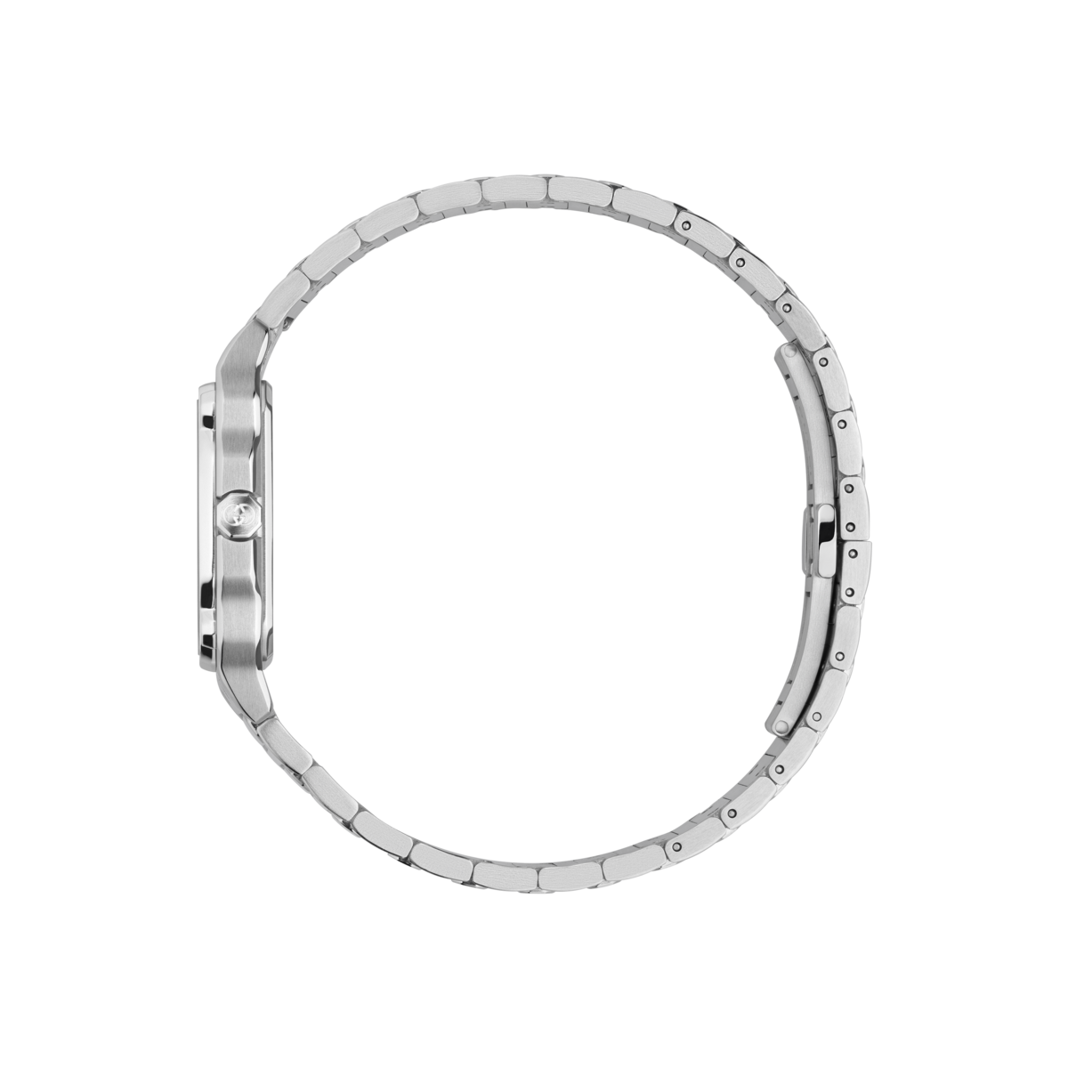 Gucci G-Flat Black Dial Stainless Steel Unisex Quartz Watch YA166505
