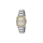 Gucci G-Flat Silver Diamond Set Dial Two Tone Womens Quartz Watch YA166503